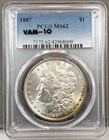 1887 U.S. $1 Morgan Silver Dollar PCGS MS62 ~ VAM-10 ~ Doubled 18