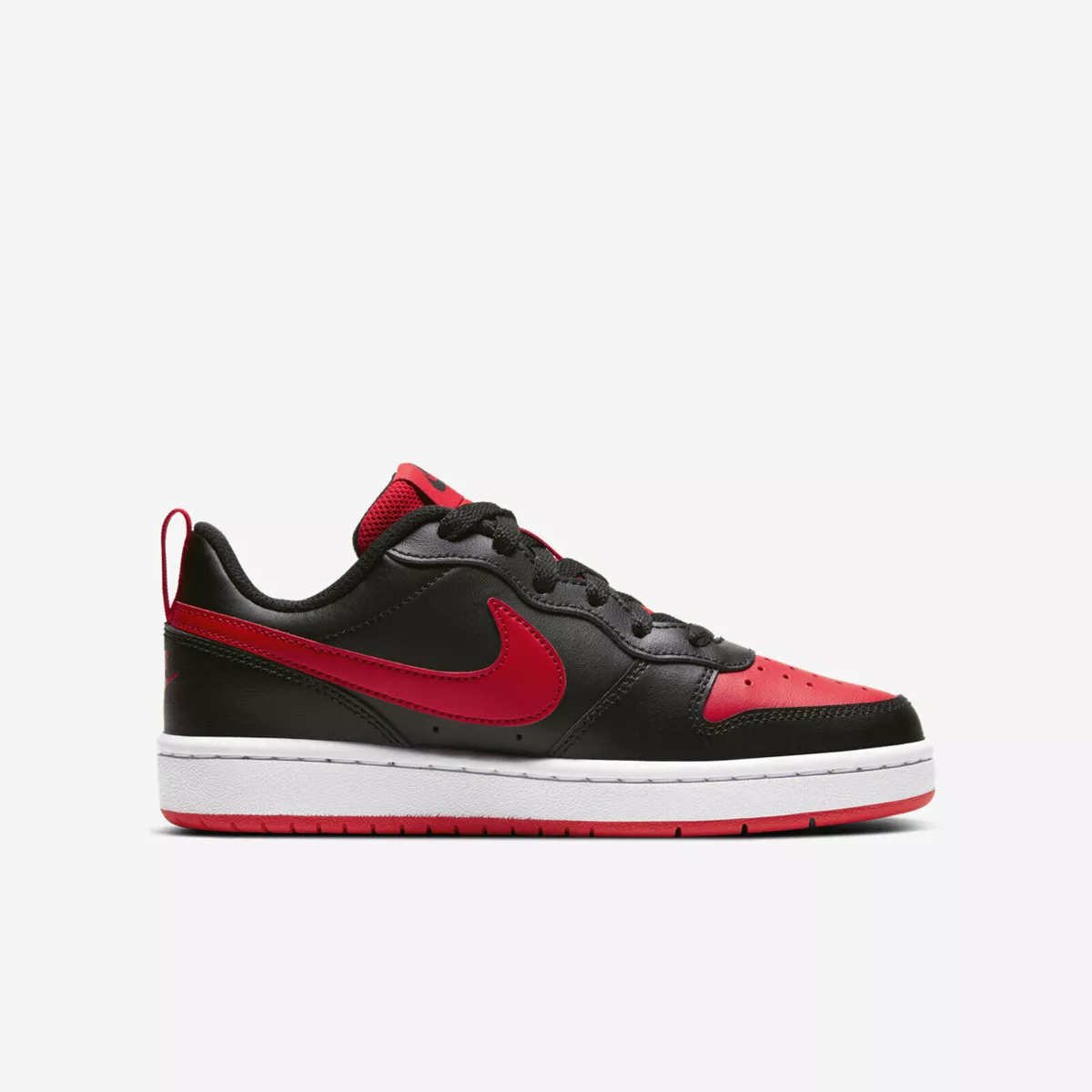 Nike Court Borough Low 2 GS BQ5448 007 Kids Casual Shoes Black Red