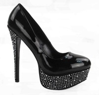 Black High Heel Shoes Sizes 9-12 Diamante Heel Cross Dressing Boxed Noo Shoe Black High Heel Shoes Sizes 9-12 Diamante Heel Cross Dressing Boxed Noo Shoe