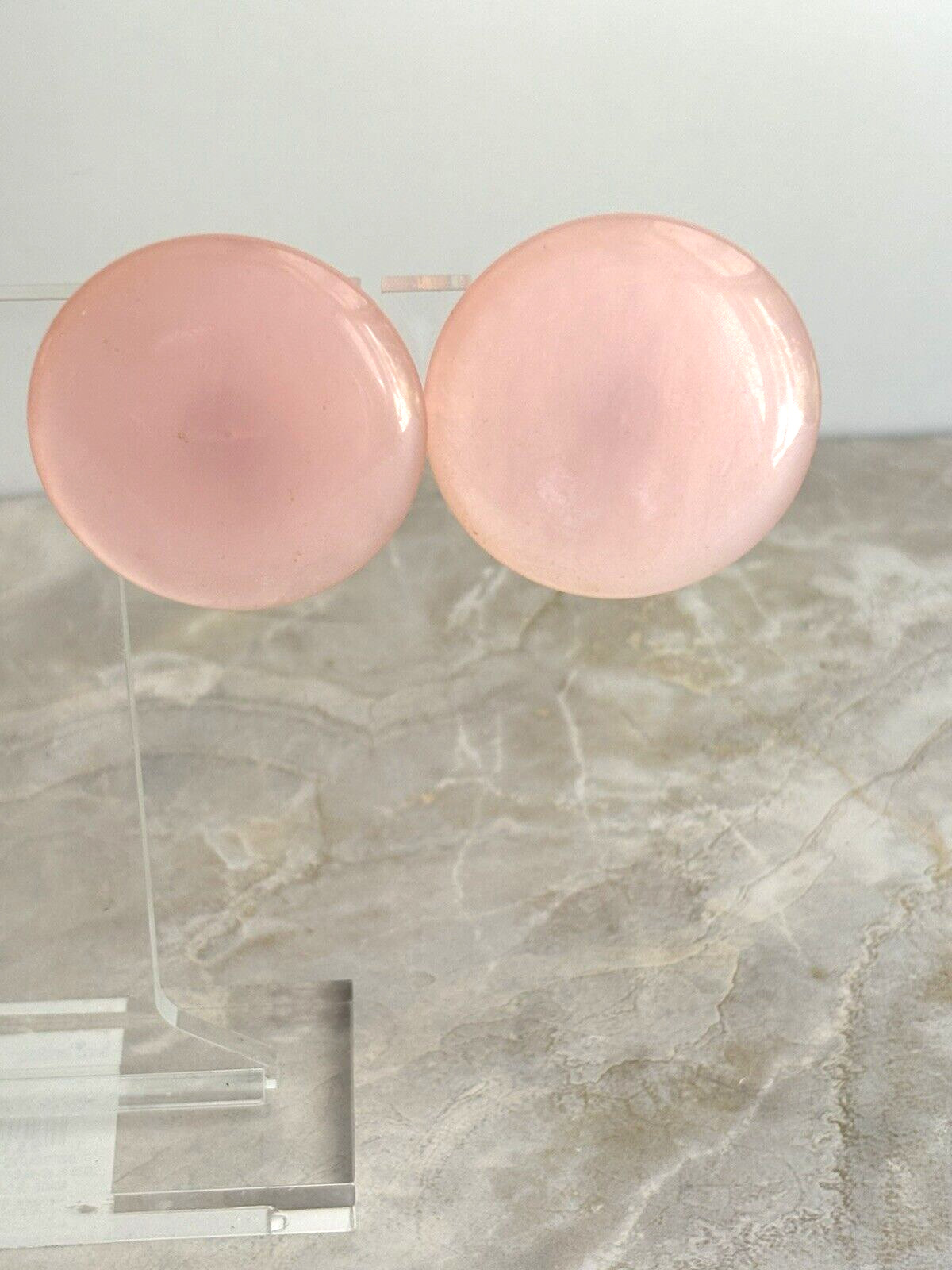 Vtg Plastic Statement Earrings Translucent Candy … - image 1