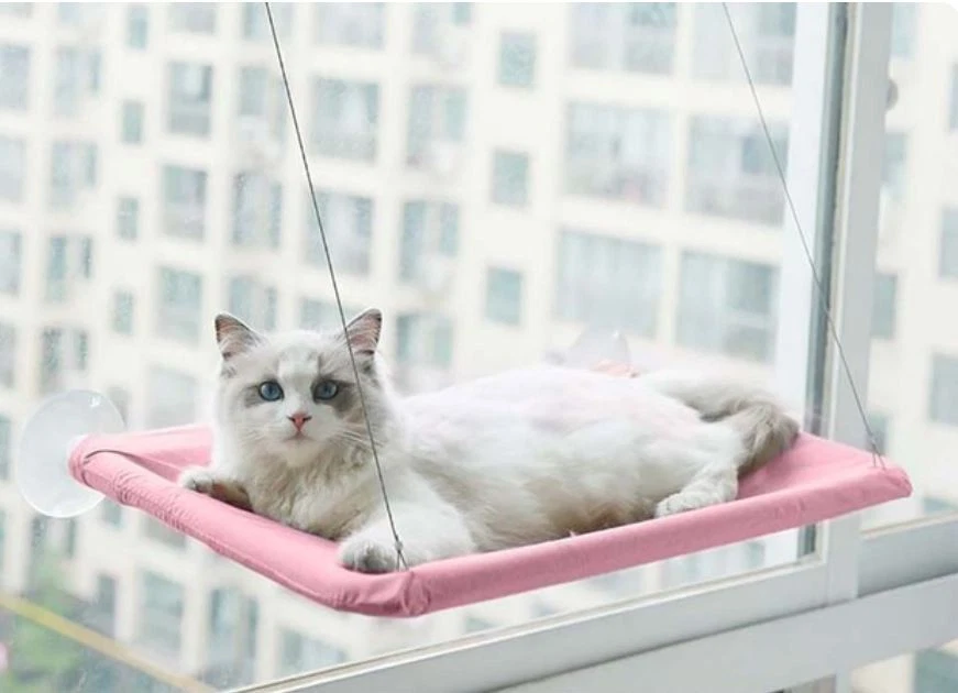 Hamaca de ventana colgante para gato con montaje en cama asiento de descanso para venta de mascotas Foto 2 de 4