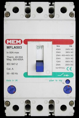 MEM 50 Amp 25Ka dreipolig MCCB MFLA503