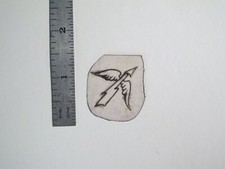 vtg 1960s Tattoo Flash acetate stencil Winged Bolt small HAR2