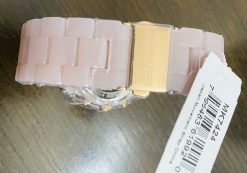 New Michael Kors Runway Chronograph Blush Acetate Watch MK7424 - Picture 6 of 6