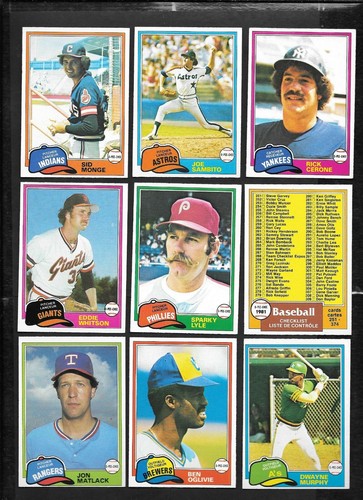 1981 OPC 81 O PEE CHEE TOPPS MLB BASEBALL CARD GRAY BACK 251-374 SEE LIST - Picture 178 of 247
