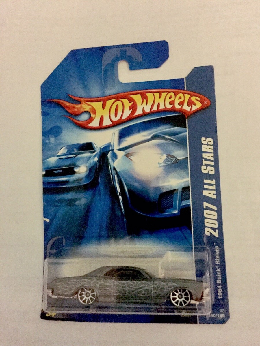 🏁 Hot Wheels 2007 Silver Gray Flames 1964 Buick Riviera
