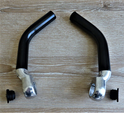 Fahrrad Bar Ends Lenkerhörnchen Alu Aussenklemmung Schwarz/silber 360° Drehbar