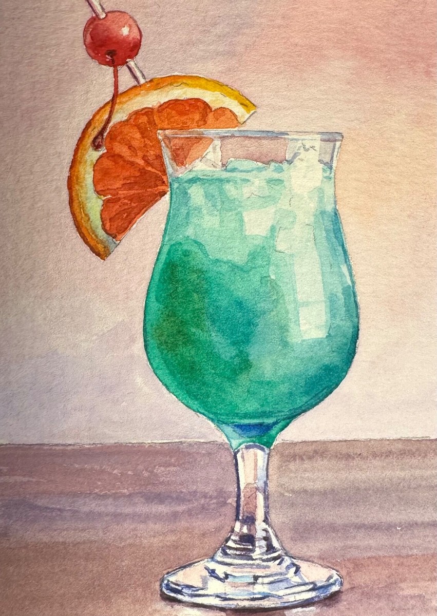 Watercolor Painting Cocktail Alcohol Drink ACEO Art No.251 | eBay