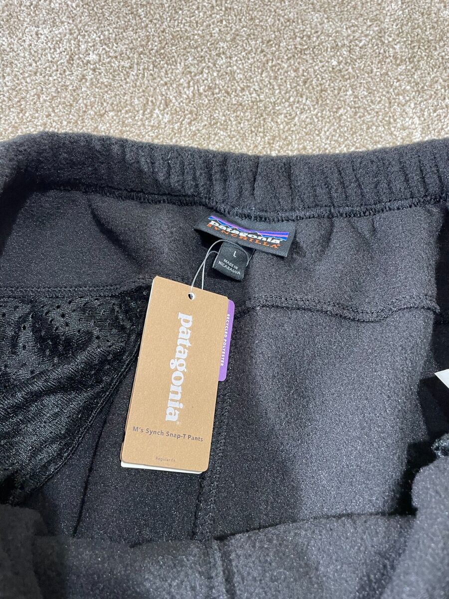 Patagonia Synchilla Snap T Fleece Pants Black Forge Gray Large L