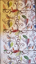 Bird Graphic Wrenly Valori Wells Free Spirit Cotton Fabric 36" x 44" Multicolor