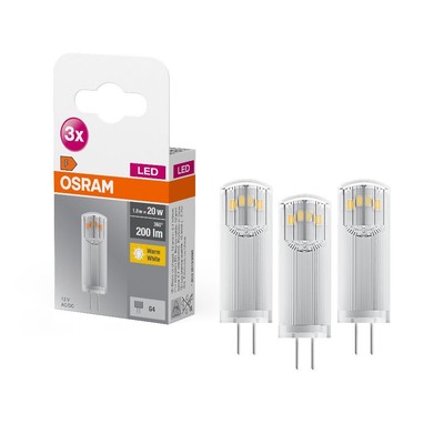 3er Pack OSRAM LED PIN Stiftsockel G4 1,8W wie 20W warmweiß nicht dimmbar