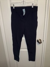 ann taylor loft herringbone leggings pull on navy blue medium petite pants-NWT
