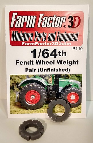1/64 3D Printed Pair of Fendt Style Wheel Weights - Picture 2 of 2
