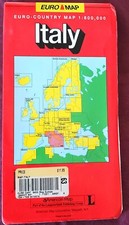 1999 Italy Euro-Country Fold Out Road Map 1:800,000 including Cities