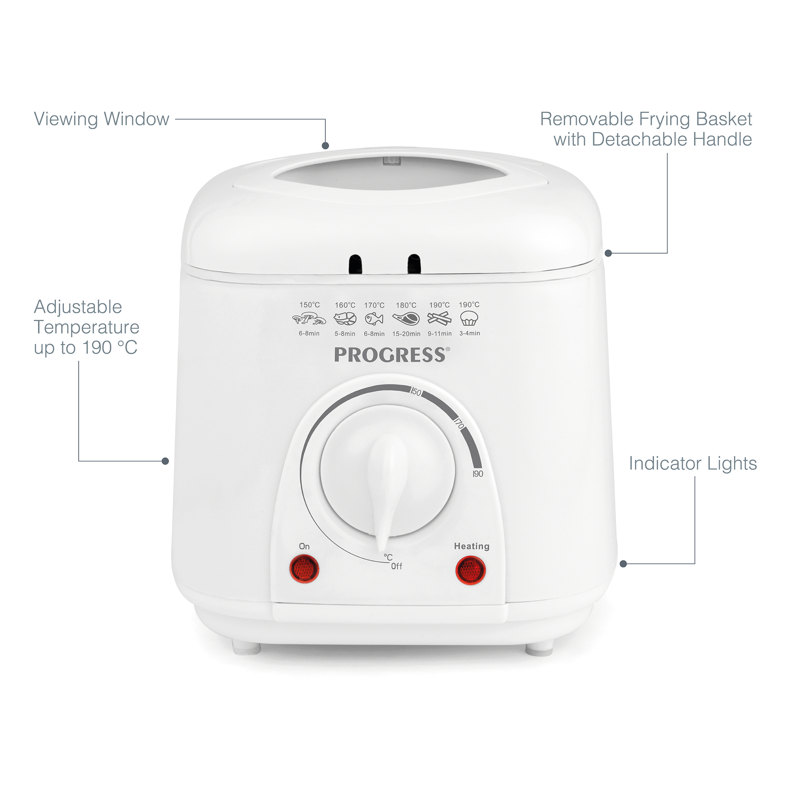 Progress Deep Fat Fryer 1L Electric Chip Pan NonStick Removable