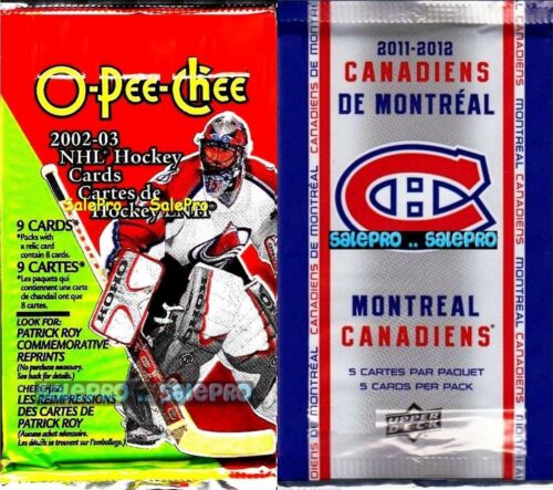 2x UD McDONALD 2011 OPC O-PEE-CHEE 2002 RARE HOCKEY PACKS random GOLD /AUTOGRAPH