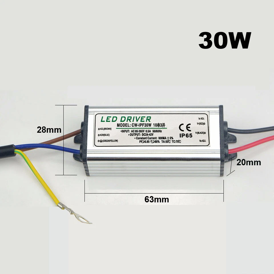 LED Power Supply Transformator 10W 20W 30W 50W 70W 100W Driver WP IP65 AC85-265V - Image 4 of 4