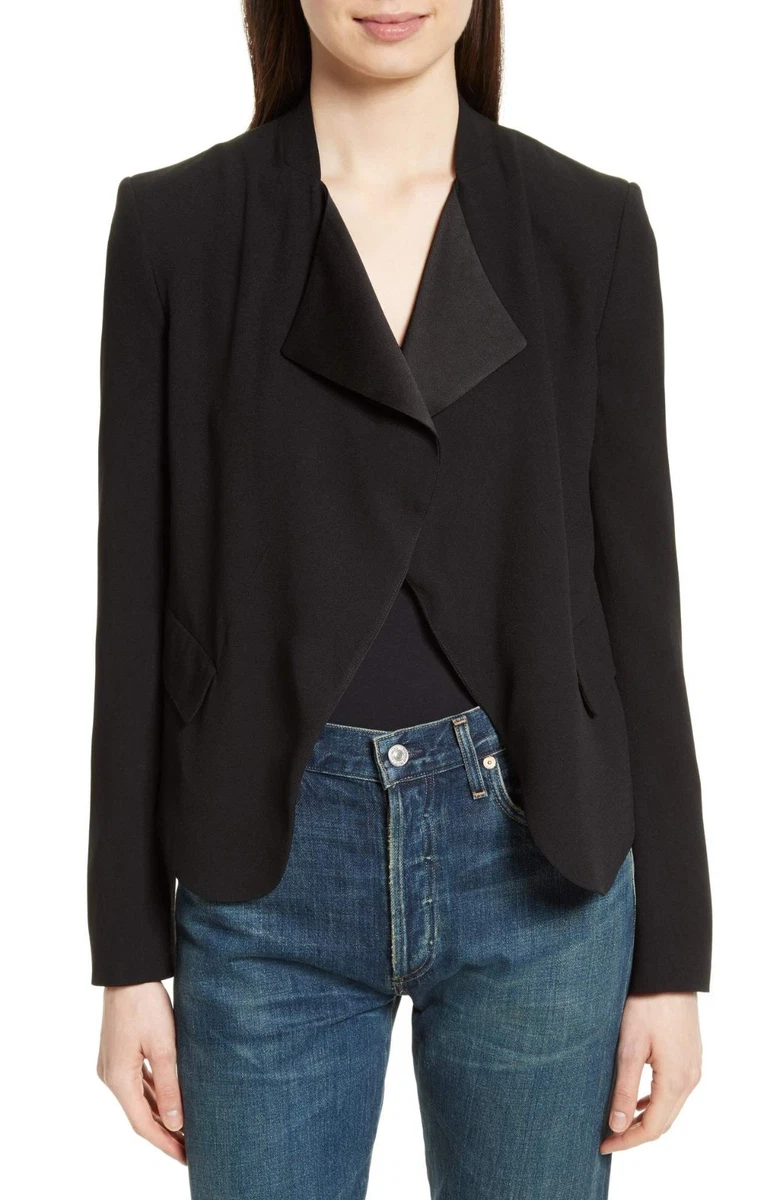 NWT $455 THEORY Kensington Peplum Jacket blazer black H0709104 sz 2 | eBay