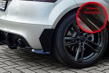 Hintere Seiten Flaps Satz aus ABS f&uuml;r Audi TT mit S-Line 8J in Schwarz Glanz