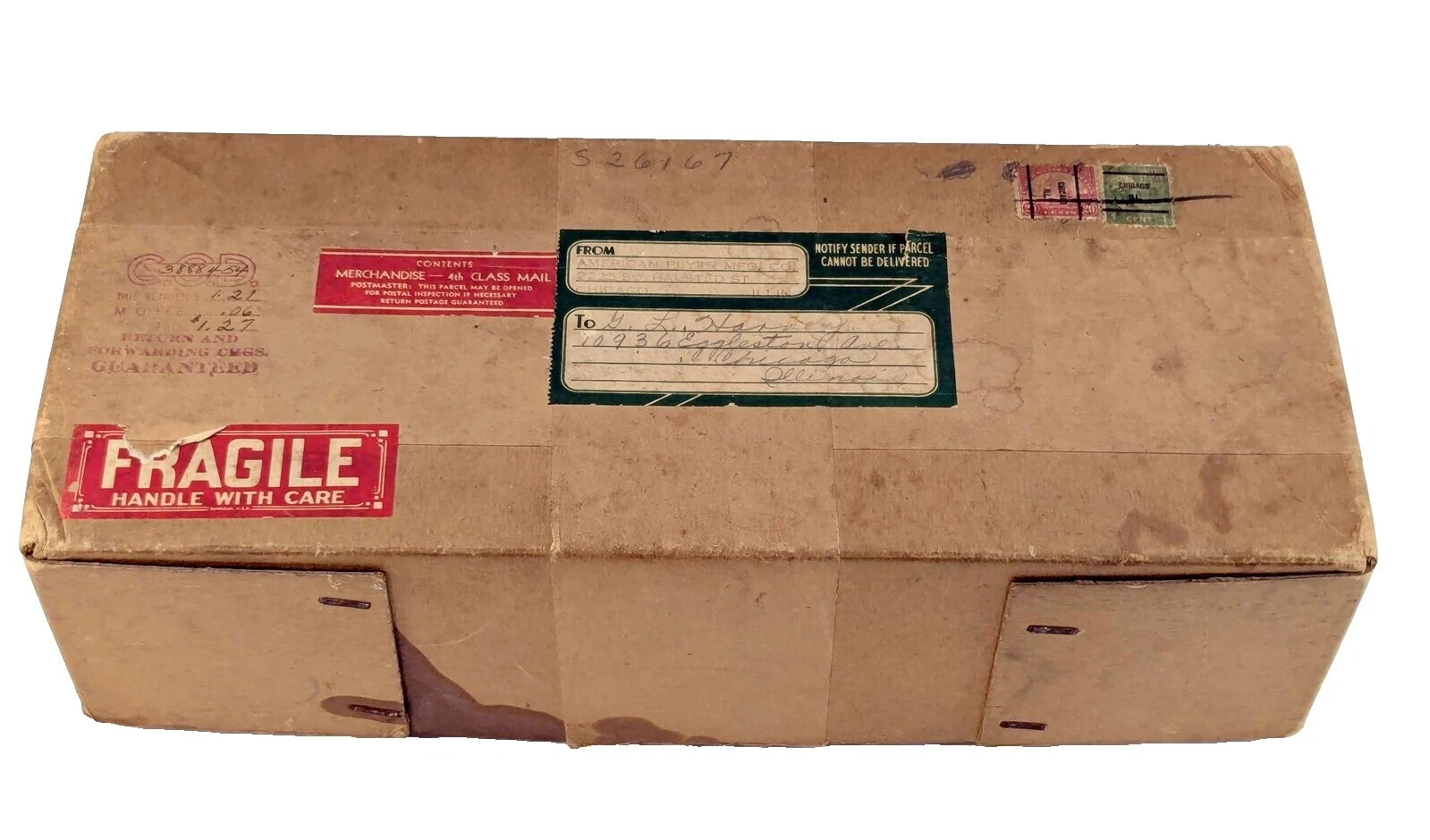 Коричневая картонная модель поезда American Flyer