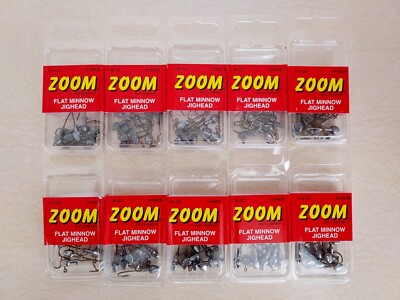 Zoom Flat Minnow Jighead Lot of 10-Packs