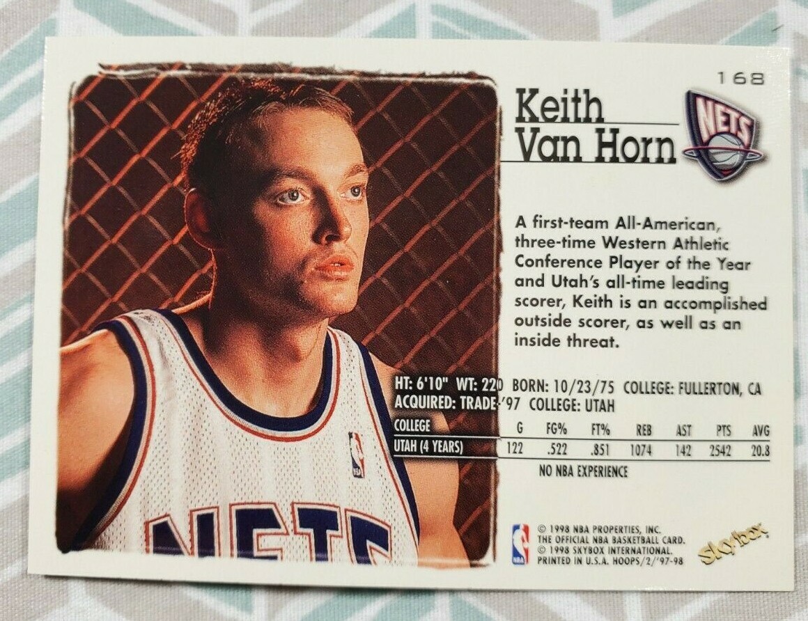 1998 Skybox Hoops Keith Van Horn RC Card #168 | eBay
