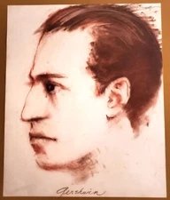 Susan Dysinger Original Conte Crayon Sketch George Gershwin Not An Art Print