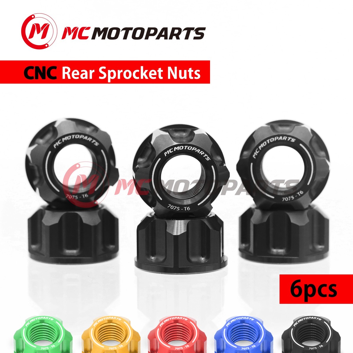 SPOKE6 Black Rear Sprocket Nuts Kit For Ducati Monster 695 06 07