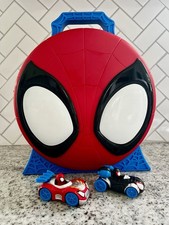 MARVEL Spidey Amazing Friends Action Launch Vehicle Carry Case 2 Cars 12