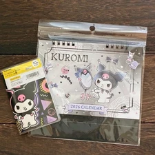2026 Sanrio Kuromi Desk Calendar & Mini Pocket Monthly Planner Daiso Japan