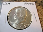1969-D KENNEDY 40% 1/2 DOLLAR SILVER GEM BU        XO