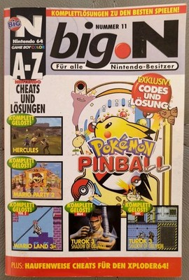 Big N Zeitschrift Nr 11 Cheats&Lösungen, N64/Gameboy, Pokemon Pinball, Turok usw