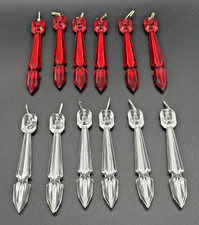Set of 6 Red or Clear Acrylic 3.5" Tear Drop Prisms Chandelier Drops Choice