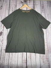 Boss T-Shirt Men Size 4XL Green Solid Tee Casual Minimalist Premium Cotton Top