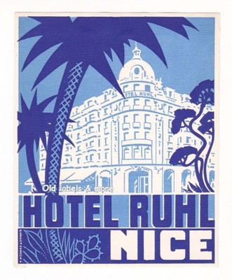 x5175 Hotel Ruhl NICE France luggage label Kofferaufkleber