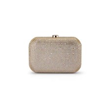 Olga Berg Rae Crystal Mesh Clutch Women's Champagne Gold Evening Bag
