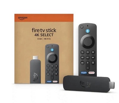 Amazon Fire TV Stick 4K Select 8GB Wi-Fi HDMI 4K Media Streaming Dongle Black