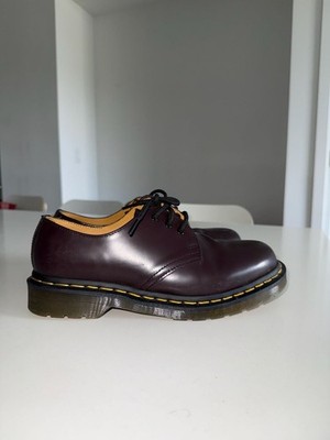 Dr. Martens 1461 Burgundy Smooth Leather 3-Eye Shoes Size US Men 7