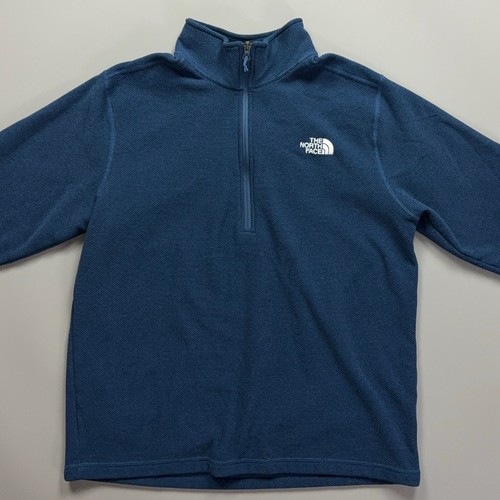 North Face M's XL Teksturowana czapka Spódnica 1/4 Zamek błyskawiczny Polar Sweter Kurtka Niebieska Poly - Zdjęcie 5 z 16