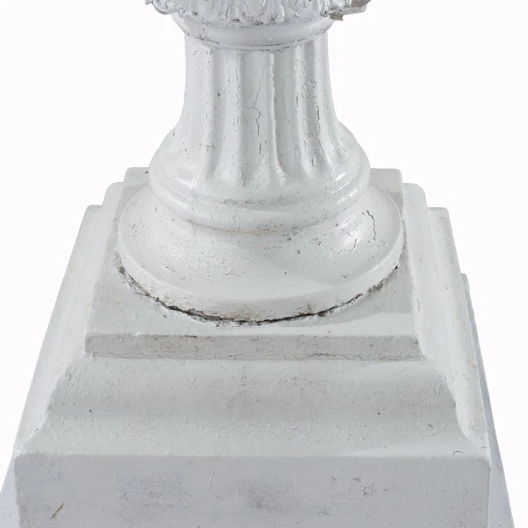 Urna de jardín antigua de hierro fundido pintada JW Fiske attr C1890 Foto 4 de 4