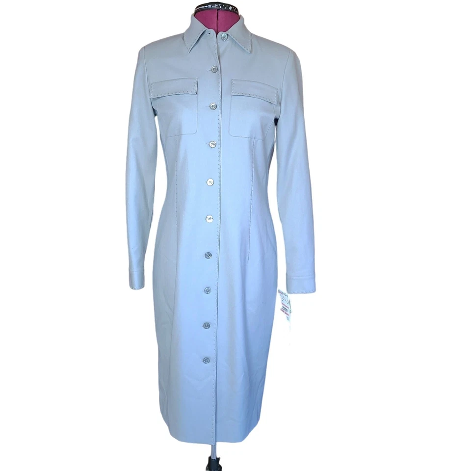 Vestido e jaqueta feminina vintage Worth cinza lã elastano mistura camisa tamanho 4 etiquetas - Imagem 3 de 4