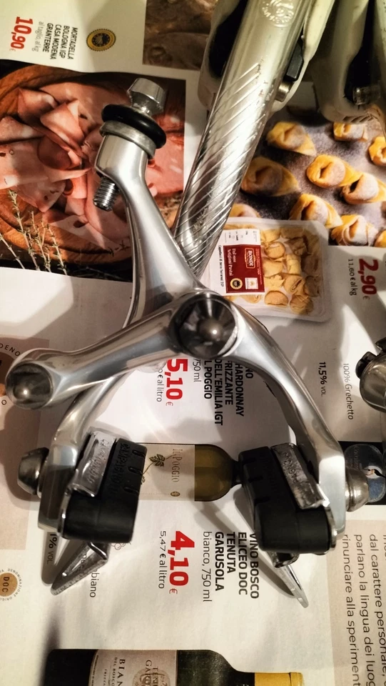 Levers Brakes Calipers Leve Freno Pinze Freno Campagnolo Athena 7v Vintage - Imagen 3 de 4