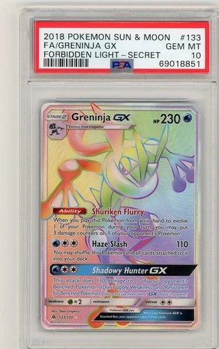 2018 Pokemon Sun & Moon Greninja GX Full Art Secret #133 PSA 10 Gem Mint