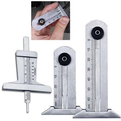 Versatile Car Tire Tread Depth Meter Stainless Steel Ruler & Caliper Tool