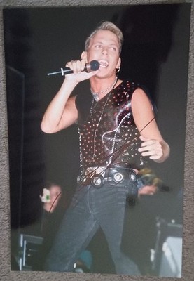 matt goss BROS singing on stage during the bands performance signed 12x8 photo