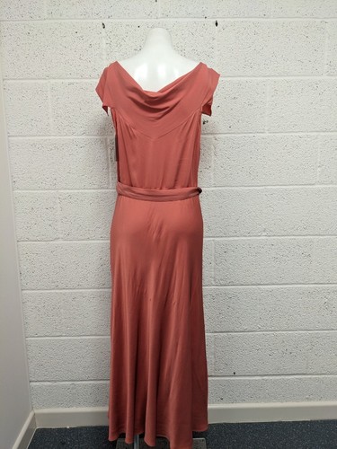 Ted Baker Noemi Bias Cut Midi Dress Dusky Pink Belted Size 4 / UK 14 - New - Picture 4 of 8