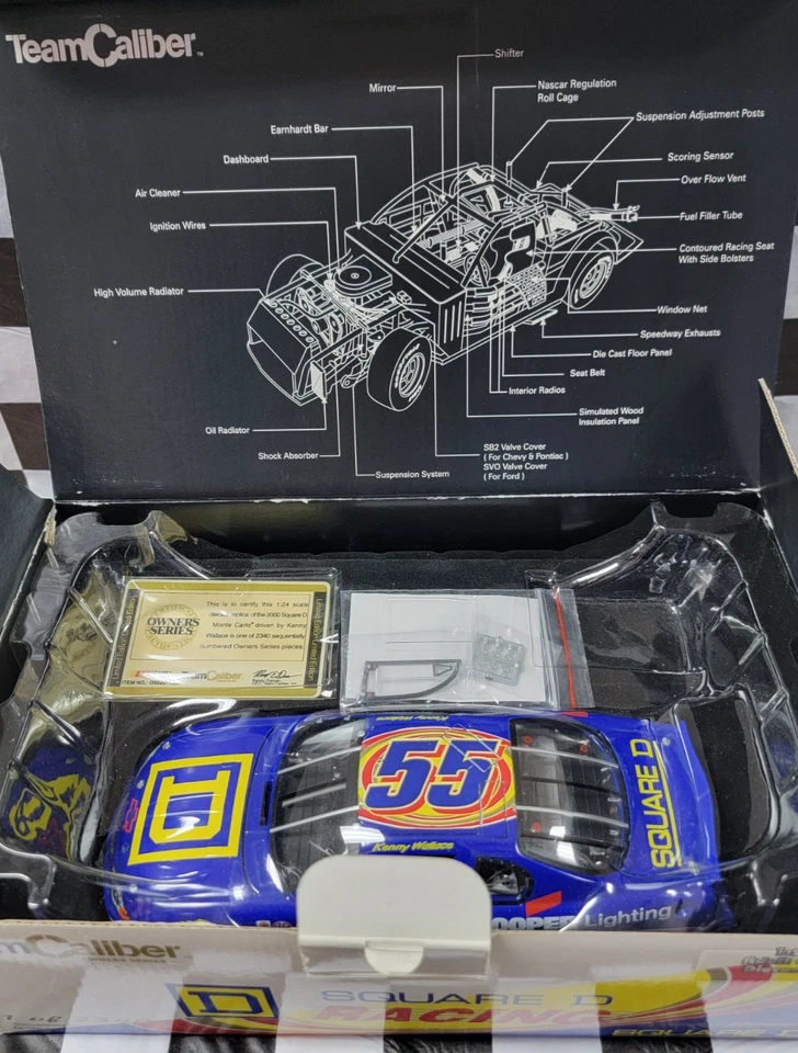 Kenny Wallace #55 SQUARE D 2000 Monte Carlo 1:24 O552077SD Team Caliber OWNERS - Image 4 of 4