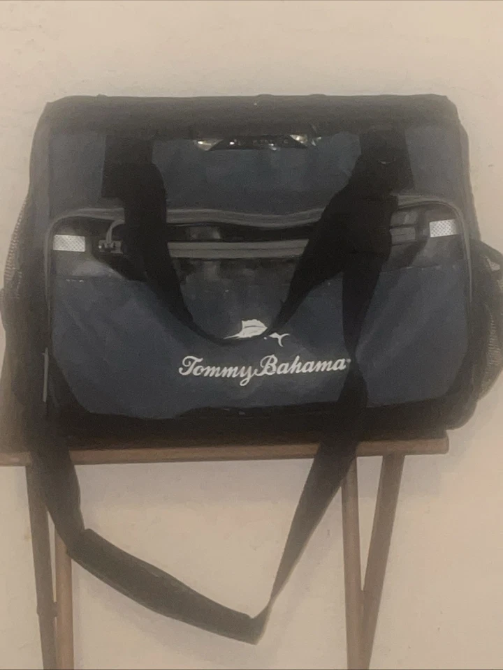 Tommy Bahama Grande Azul Aislado Bolsa Refrigerador Congelación Profunda Playa Viaje Lona Foto 2 de 4