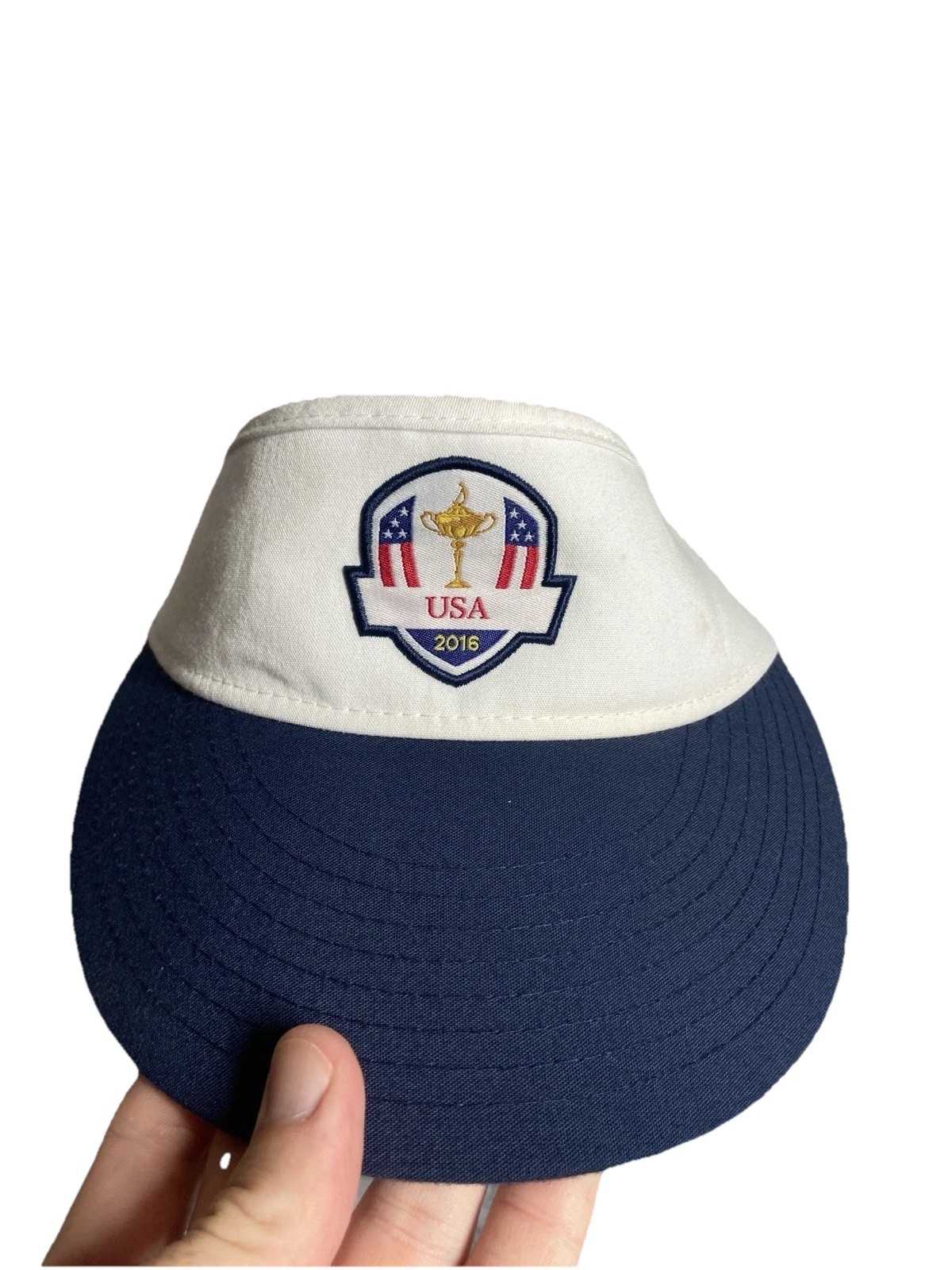 New Era - Golf - Visor Hat/Cap - USA 2016 - Wide Brim - Adjustable - White