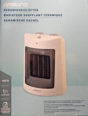 Ambiano Kompakter Keramik Heizlüfter Elektrische Heizung 1.800 W